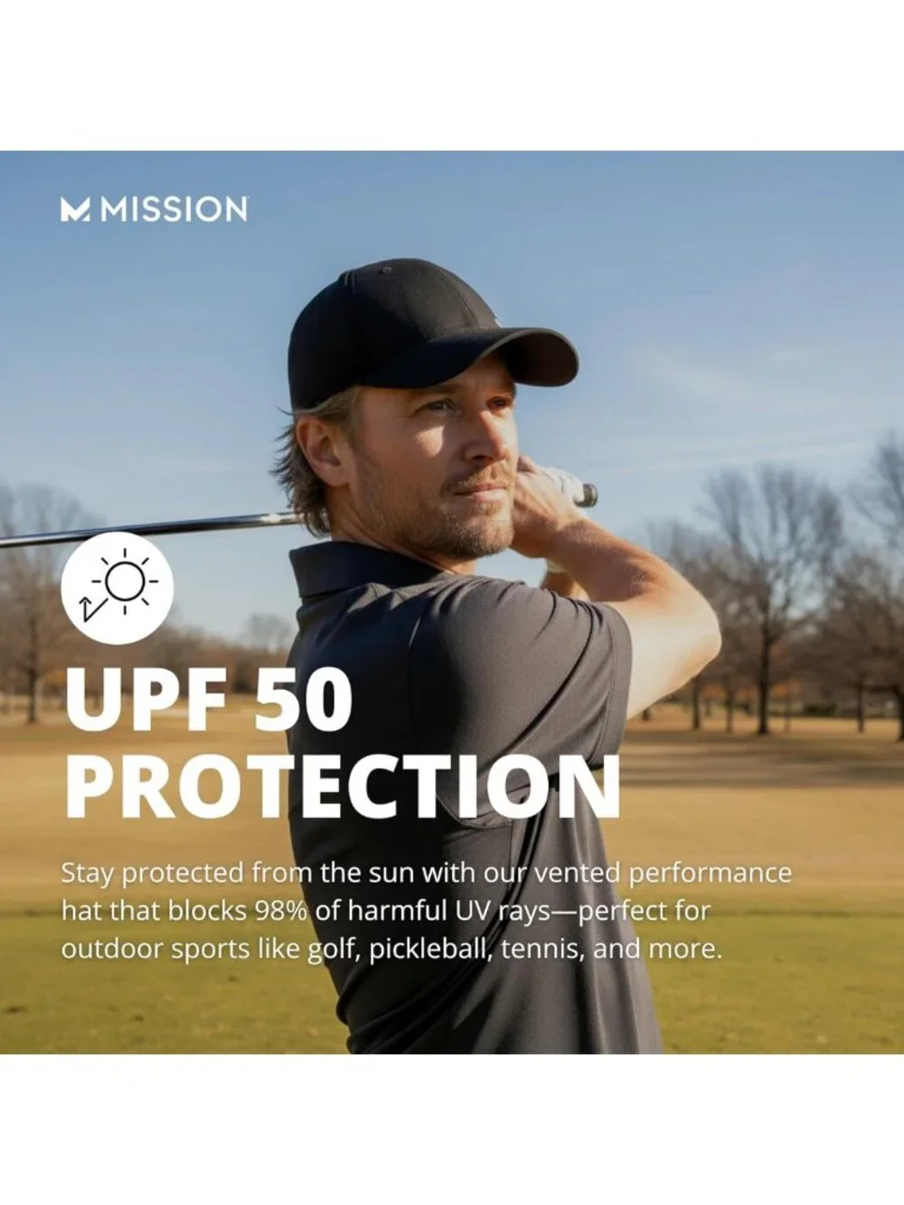 Cooling Vented Performance Hat for Workouts, Golf & Running - Sweat Activated